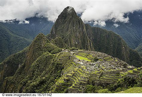 Aerial view of Machu Picchu Aerial view of Machu Picchu, Peru,Citadel ...