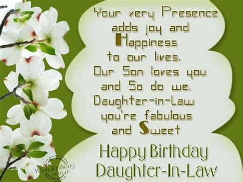 Daughter-In-Law You’re Fabulous And Sweet - WishBirthday.com