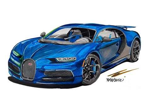 Bugatti Chiron Special Edition Drawing by Josh Sankey