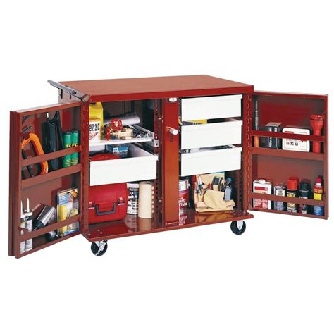 Crescent Jobox Rolling Work Bench - 2 Drawers, 2 Shelves, 6 in. Casters ...