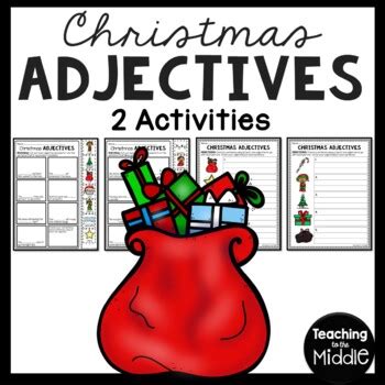 Christmas Adjectives Worksheet by Teaching to the Middle | TpT