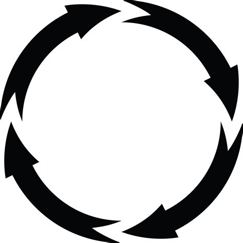 Free Clipart Of A Black and White Round Frame of Arrows