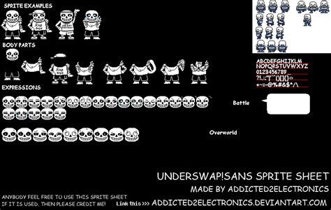 Underswap Sans sprite sheet by Addicted2Electronics on DeviantArt