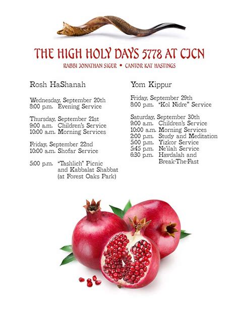 High Holy Days - Congregation Jewish Community North