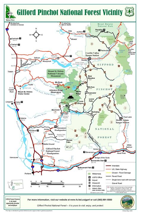 Gifford Pinchot National Forest Vicinity Map - Gifford Pinchot National ...