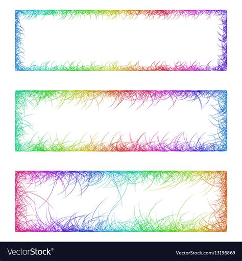 Multicolored sketch banner frame design set Vector Image