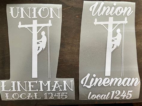 UNION LINEMAN w/LOCAL OR Without- Vinyl Decal — LINE LIFE SUPPLY CO.