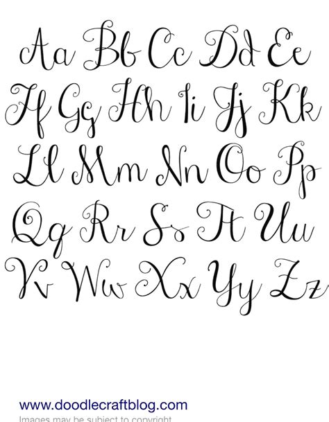 Cursive Alphabet Calligraphy | AlphabetWorksheetsFree.com