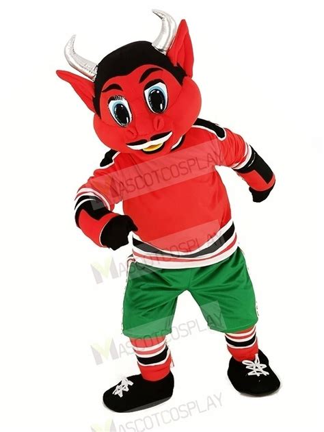 New Jersey Red Devil with Green Trousers Mascot Costume