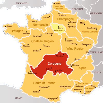 Map - Dordogne area of France - France - Dordogne region | Pinterest ...