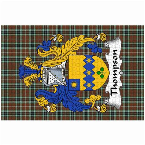 Scottish Thompson Clan Crest Tartan Jigsaw Puzzle