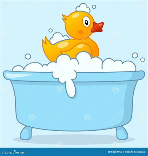 Cartoon Boy Bathtub With Rubber Duck Stock Vector - Image: 63882460