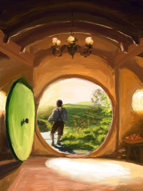 Hobbit Painting Bilbo Baggins Art Hobbit Hole Wall Art | Etsy in 2022 ...