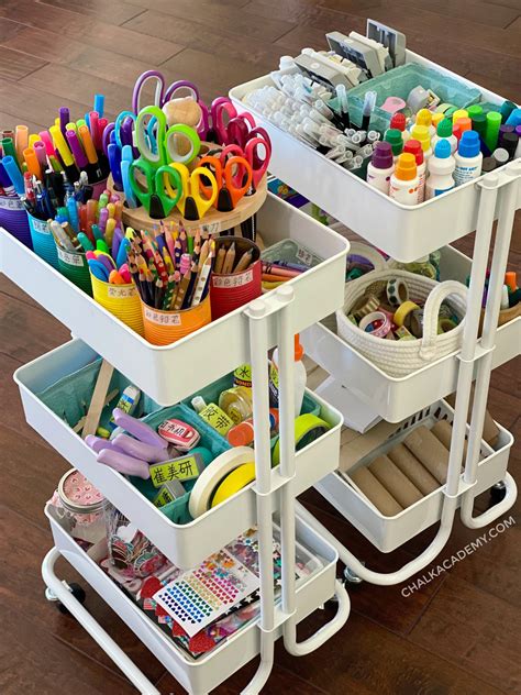 Keep kids stationery in a storage trolley cart - StyleMag - Style Degree