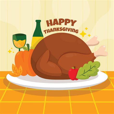 Turkey For Thanksgiving Dinner Free Vector 3709076 Vector Art at Vecteezy