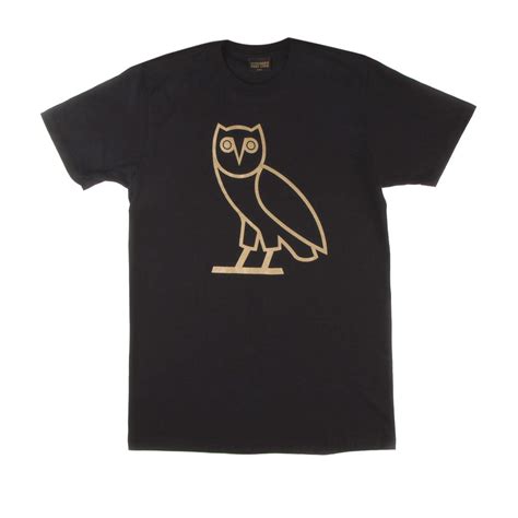 Official OVO Mens Classic Owl Tee Drake Black/Gold - Walmart.com