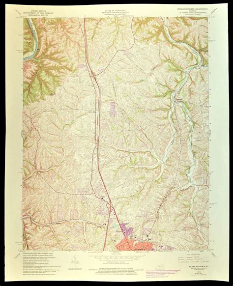 Richmond Map of Arlington Kentucky Print Wall Decor LARGE | Etsy ...