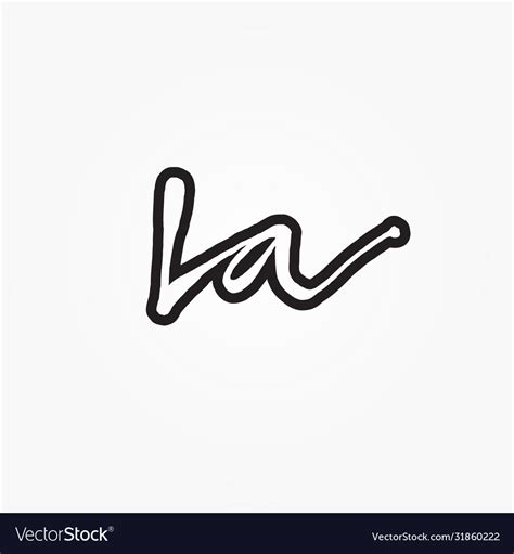 L a script letter logo design Royalty Free Vector Image