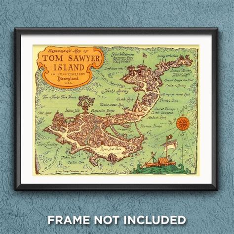 Tom Sawyer Island Map Print Poster Disneyland 1971 Disney | Etsy