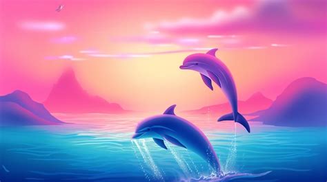 Dolphin Sunset Desktop Wallpaper