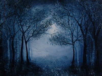 'Moonlit Forest' Original Acrylic Painting