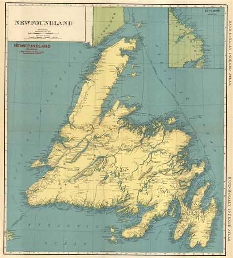 McNally's 1923 Map of Newfoundland - Art Source International