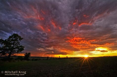 Stormy Sunset Thunderstorm Lightning Photography