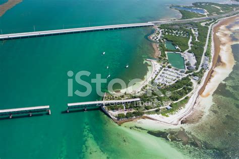 Aerial Photo Of Bahia Honda Key And Rail Bridge Stock Photo | Royalty ...