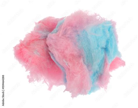 Pink and blue cotton candy clumps isolated on a white background. Stock ...