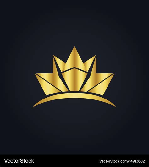 Gold crown shape logo Royalty Free Vector Image