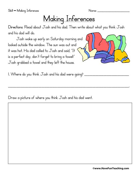 Making Inferences Worksheet by Teach Simple