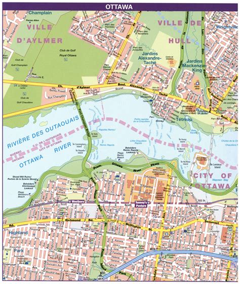 Map Ottawa, Ontario Canada.Ottawa city map with highways free download