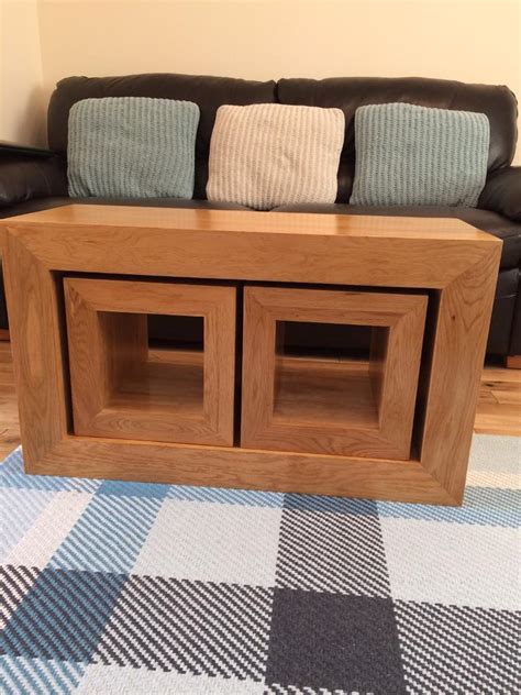 Solid Oak Coffee Table Nest - Classic Oak Nest of 3 Coffee Tables ...