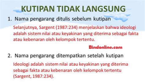 Contoh Kutipan Langsung Dan Tidak Langsung Dari Buku – Berbagai Contoh