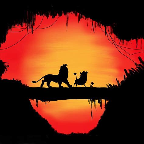 Lion King Sunset Silhouette