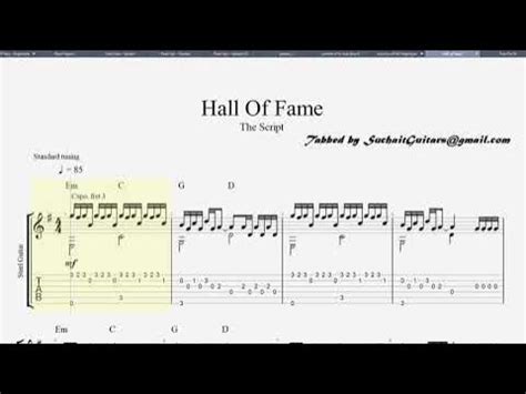 Hall Of Fame "The Script" - Guitar Lesson (tabs & chords) - YouTube