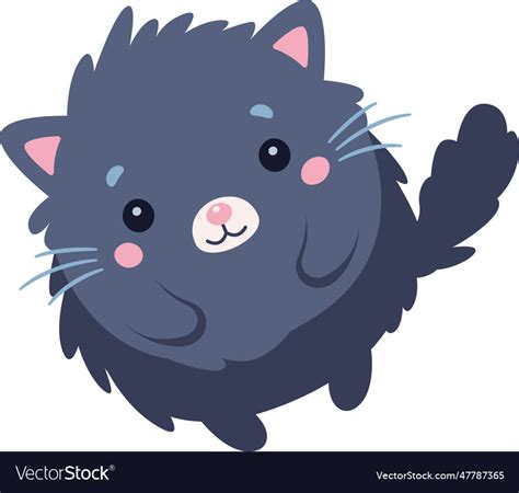 Funny round cat Royalty Free Vector Image - VectorStock