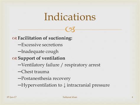 Endotracheal intubation, indications, complications.