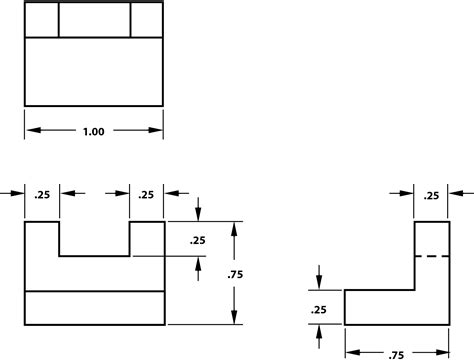 Orthographic Drawing With Dimension