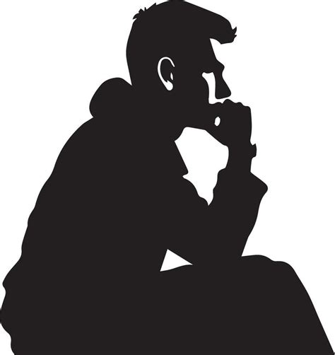 Thinking man vector silhouette illustration 9 34345384 Vector Art at ...