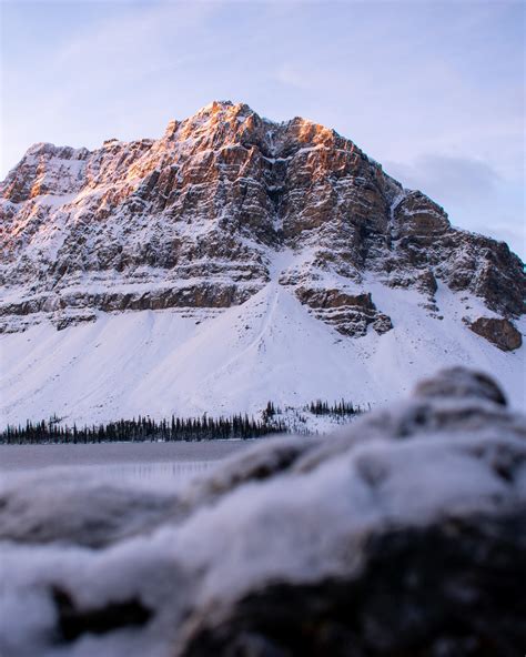 Winter sunrise at Bow Lake, Alberta, Canada. IG:@xxsvbrina [OC] [3200 x ...