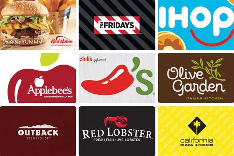 Complete List Of Restaurant Gift Card/Promo Card Deals - Gift Cards Galore