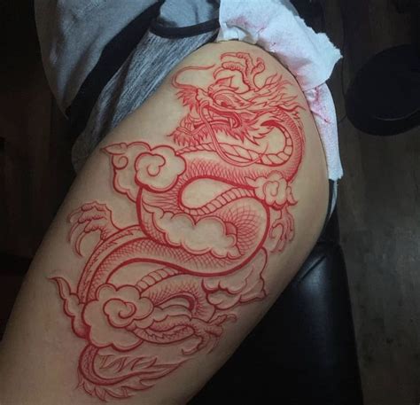 37++ Astonishing Dragon tattoo red ink image HD