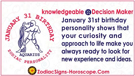 January 31 Zodiac (Aquarius) Horoscope Birthday Personality and Lucky ...