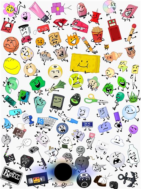 "BFB and TPOT Full Cast print" Sticker for Sale by Pirans | Redbubble