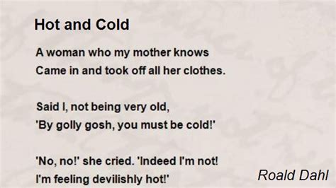 Hot And Cold - Hot And Cold Poem by Roald Dahl | Roald dahl poems ...