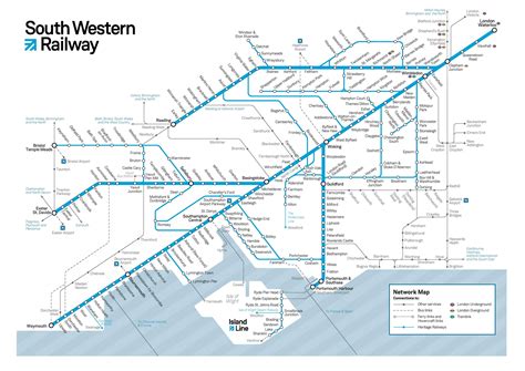 South west trains map - Southwest trains map (England)