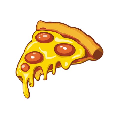 Pizza slice with dripping cheese. Vector Illustration. 15564046 Vector ...