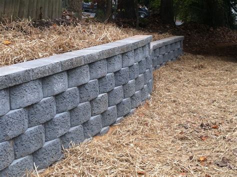 Keystone block wall over 110ft. long | Backyard, Landscaping retaining ...