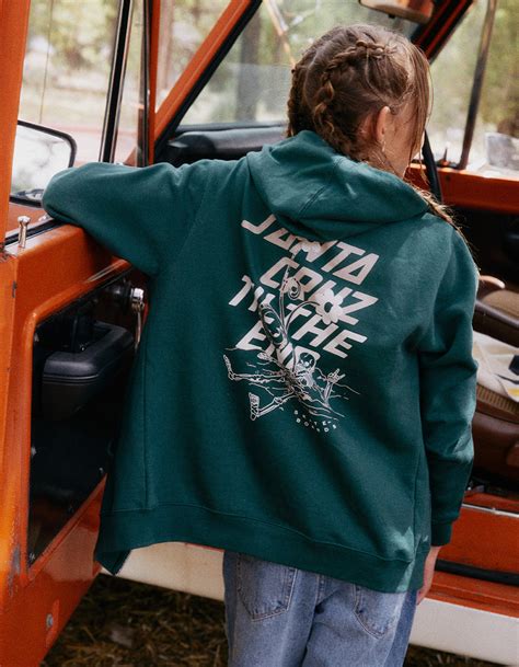 SANTA CRUZ Unwind Strip Girls Zip-Up Hoodie - DK GREEN | Tillys